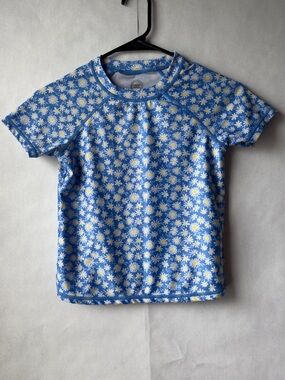 wonder nation Blue Daisy Print Short Sleeve Shirt